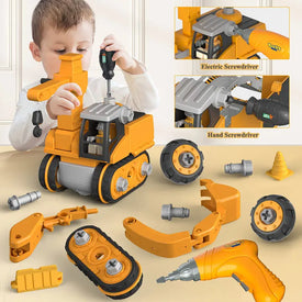 Kids Engineering Vehicle Electric Drill Tool Set: Educational Assembled Toy for Children - Nut Building Gift