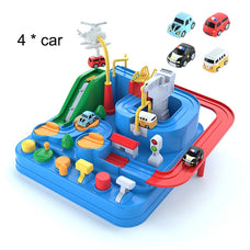 Educational Racing Rail Car Model: Interactive Track Adventure Game for Children with Brain-Boosting Mechanics